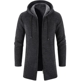 Tommy™ wollen eenvoudige slanke capuchon met rits parka winterjas