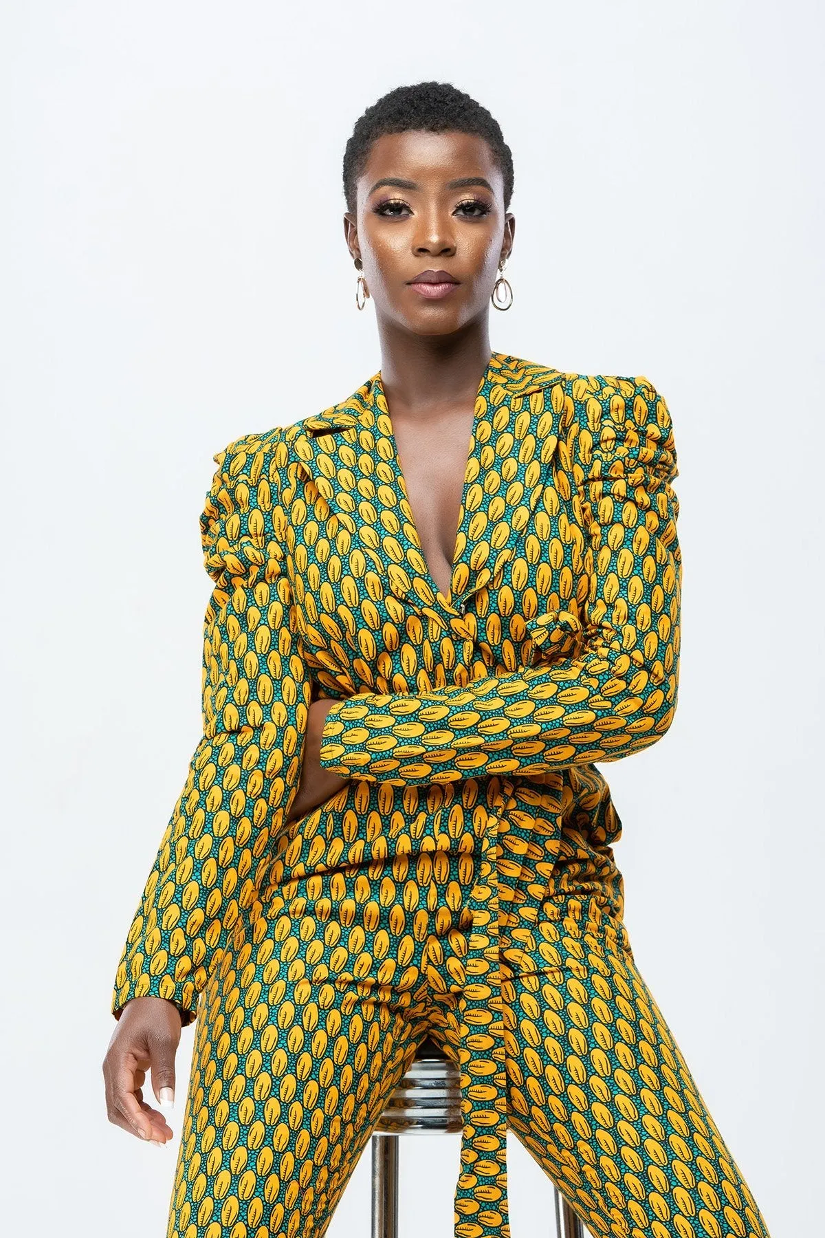 Too Fine African Print Jumpsuit -Yellow
