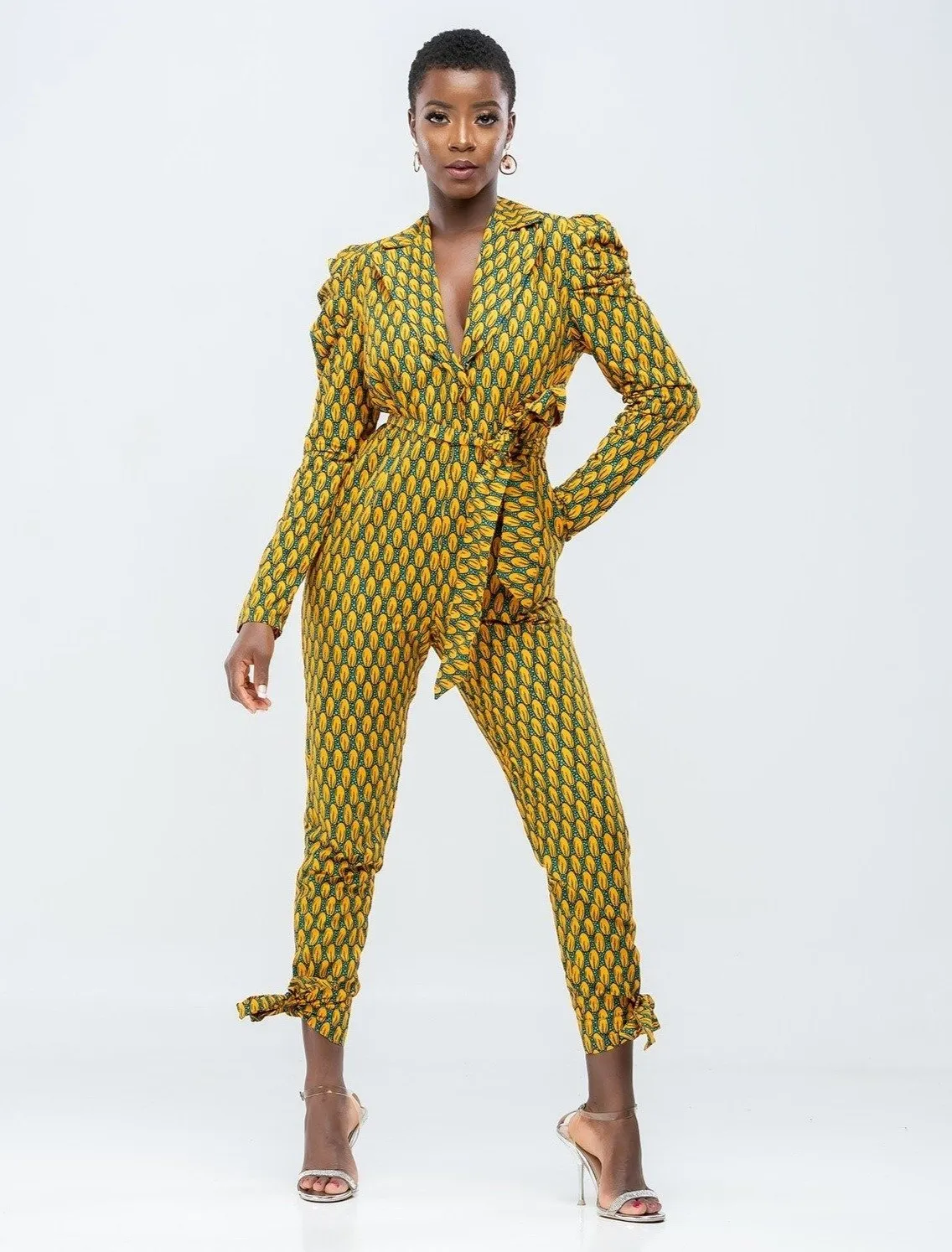 Too Fine African Print Jumpsuit -Yellow