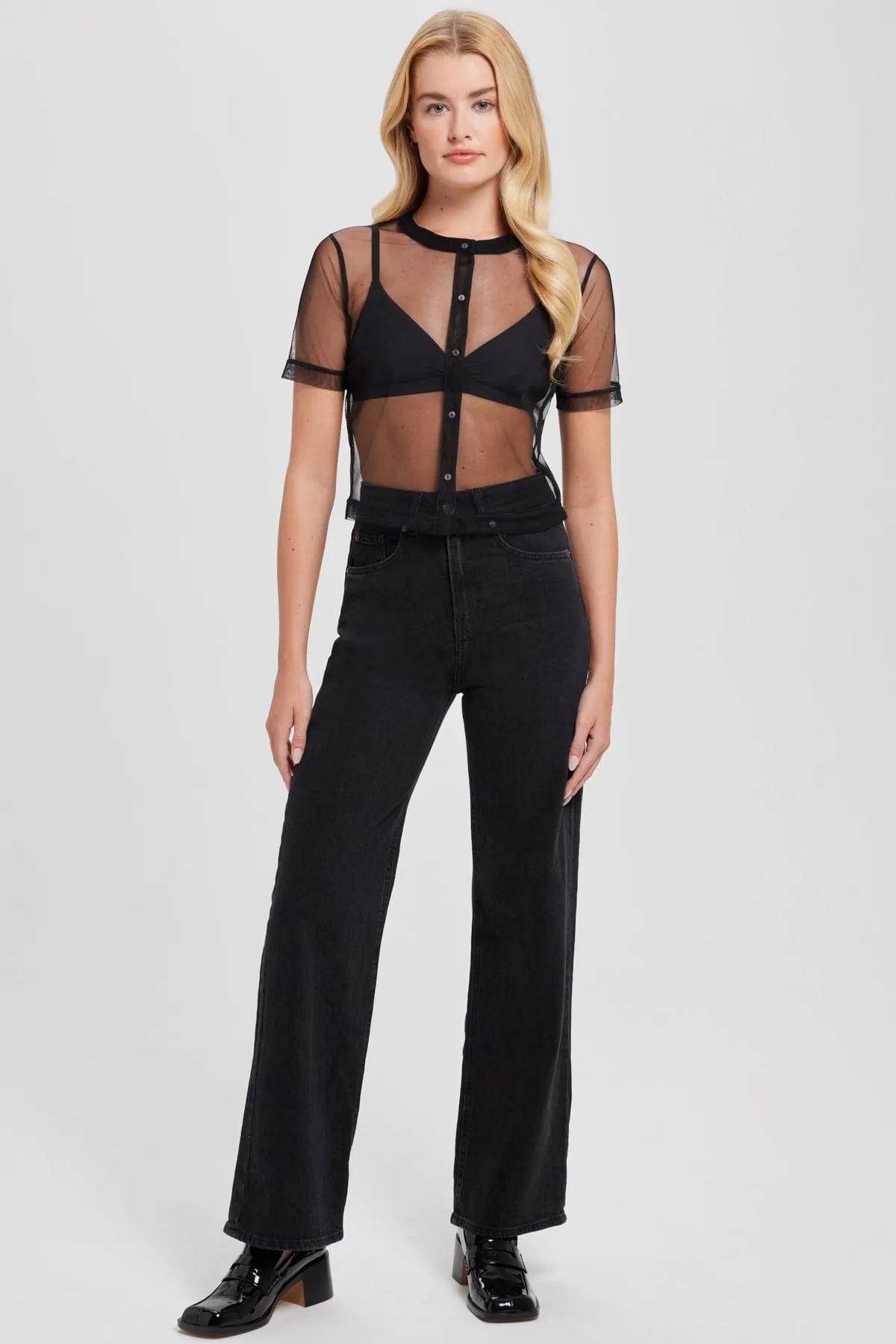 Tulle Crop Shirt
