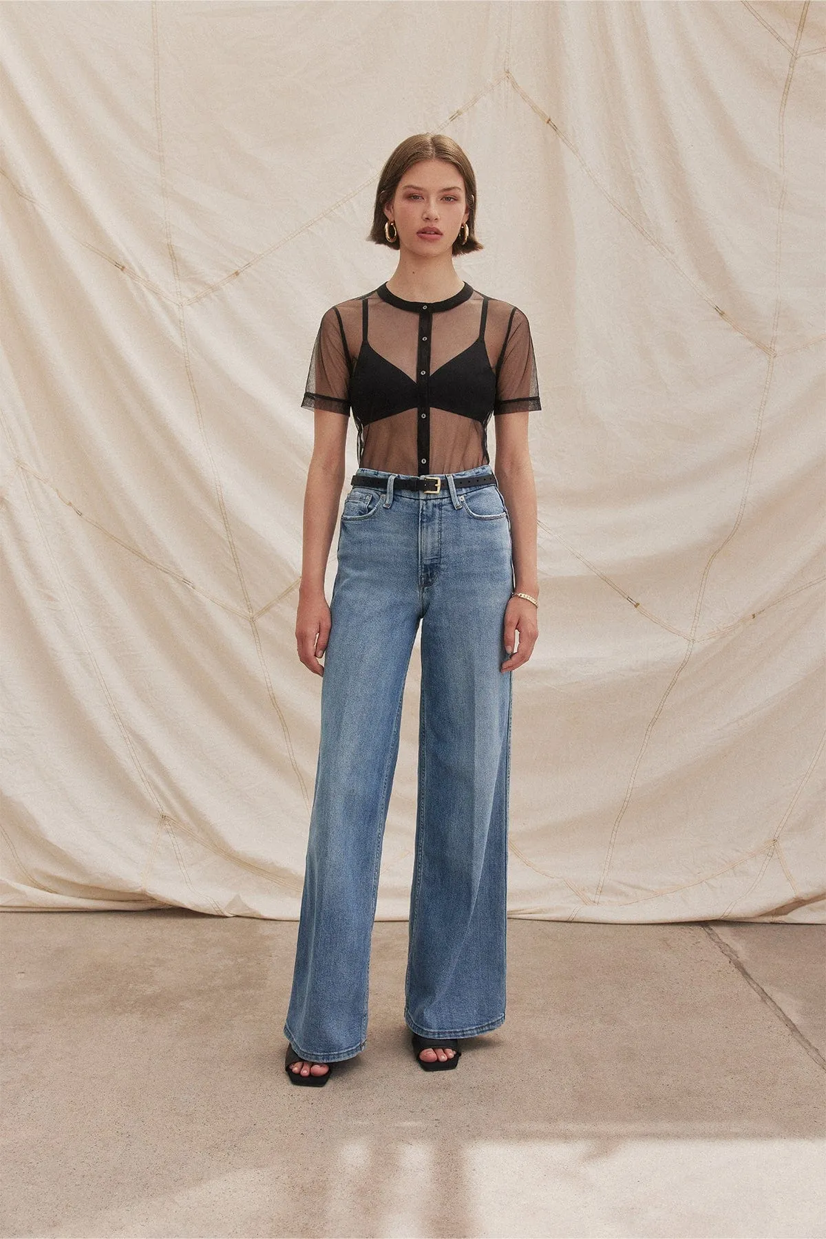 Tulle Crop Shirt