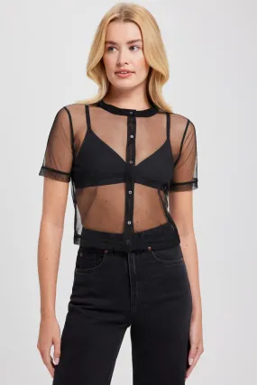 Tulle Crop Shirt