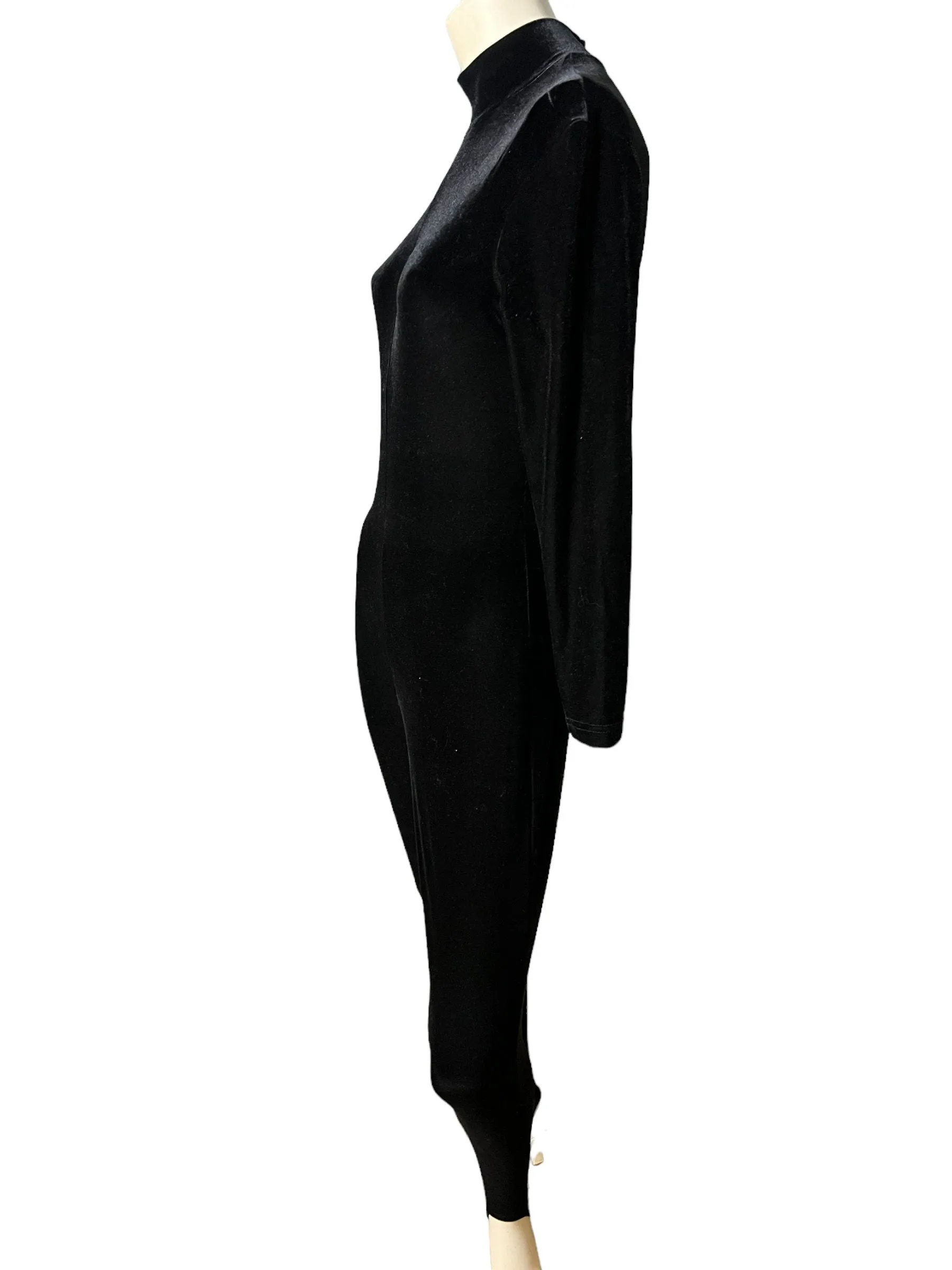 Vintage 80’s velour  stirrups bodysuit S Cache