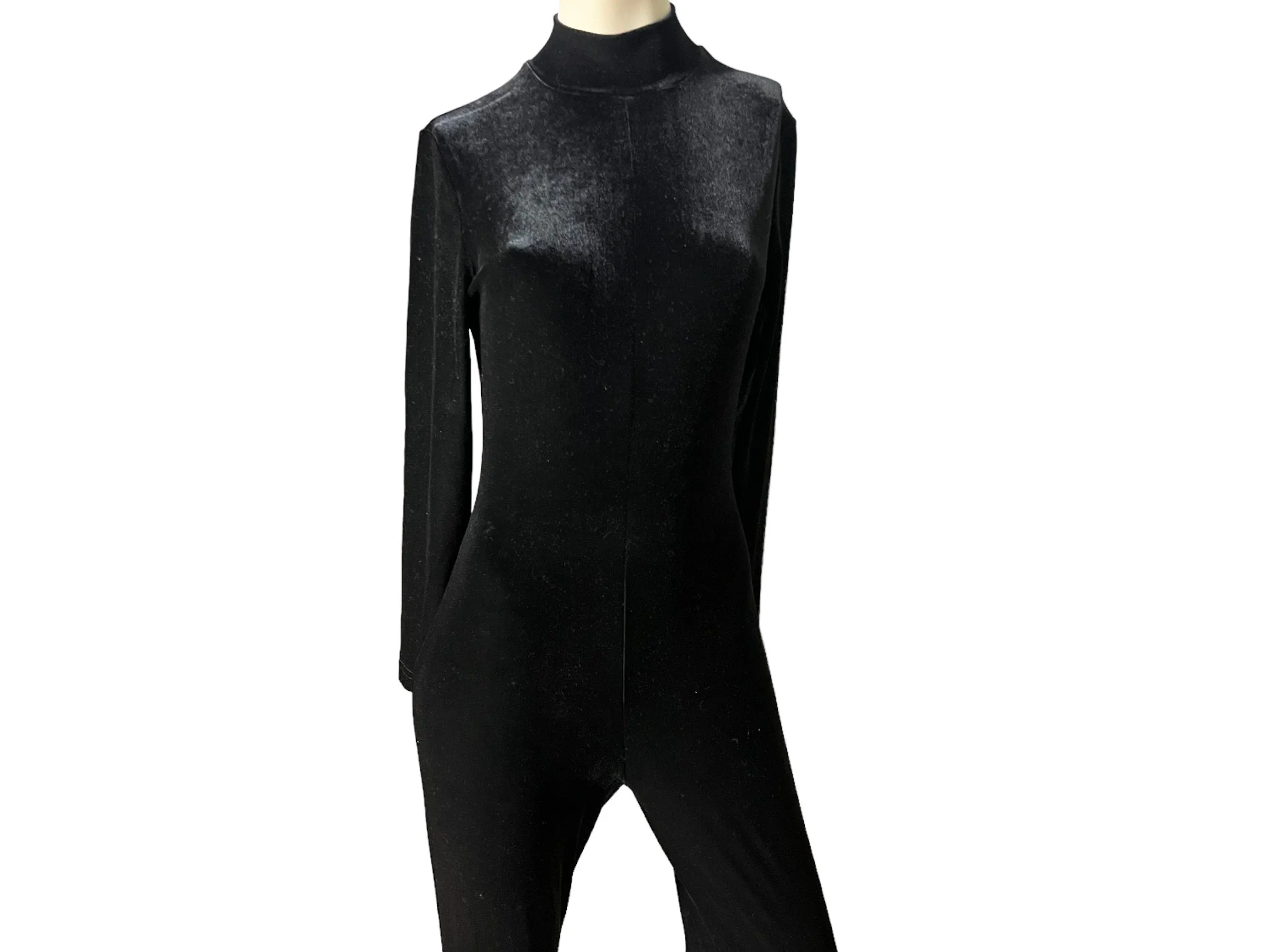 Vintage 80’s velour  stirrups bodysuit S Cache