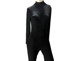 Vintage 80’s velour  stirrups bodysuit S Cache
