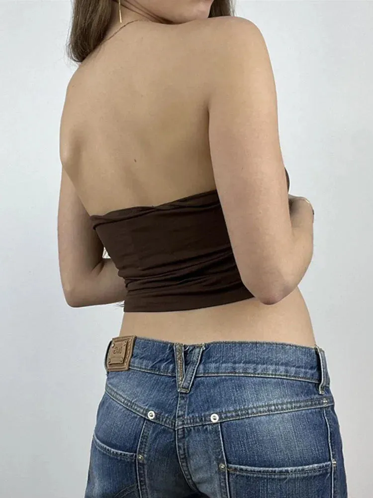 Vintage Floral Print Sleeveless Crop Top for Women