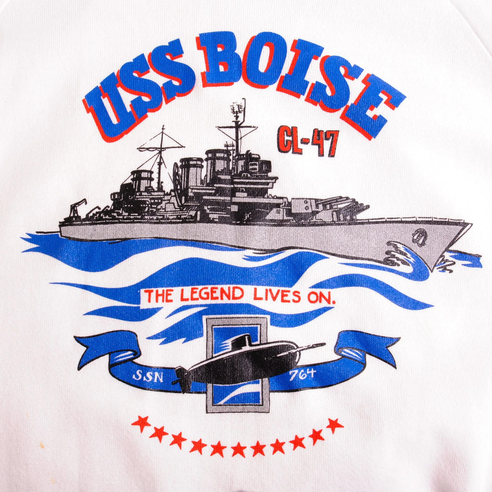 VINTAGE USN US NAVY USS BOISE CL-47 SWEATSHIRT CREWNECK 1990S MEDIUM MADE IN USA