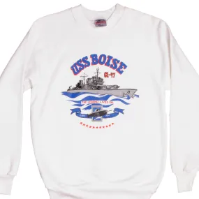 VINTAGE USN US NAVY USS BOISE CL-47 SWEATSHIRT CREWNECK 1990S MEDIUM MADE IN USA