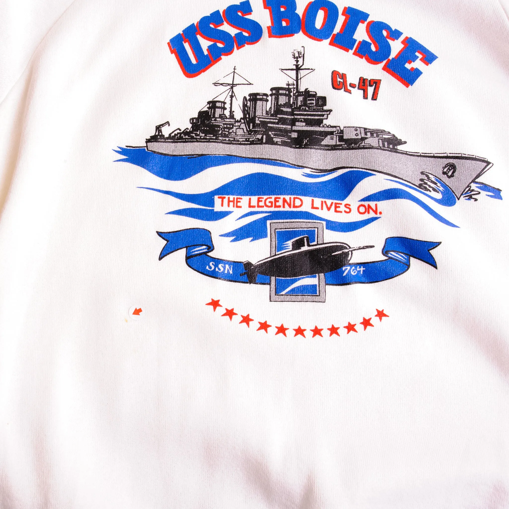 VINTAGE USN US NAVY USS BOISE CL-47 SWEATSHIRT CREWNECK 1990S MEDIUM MADE IN USA