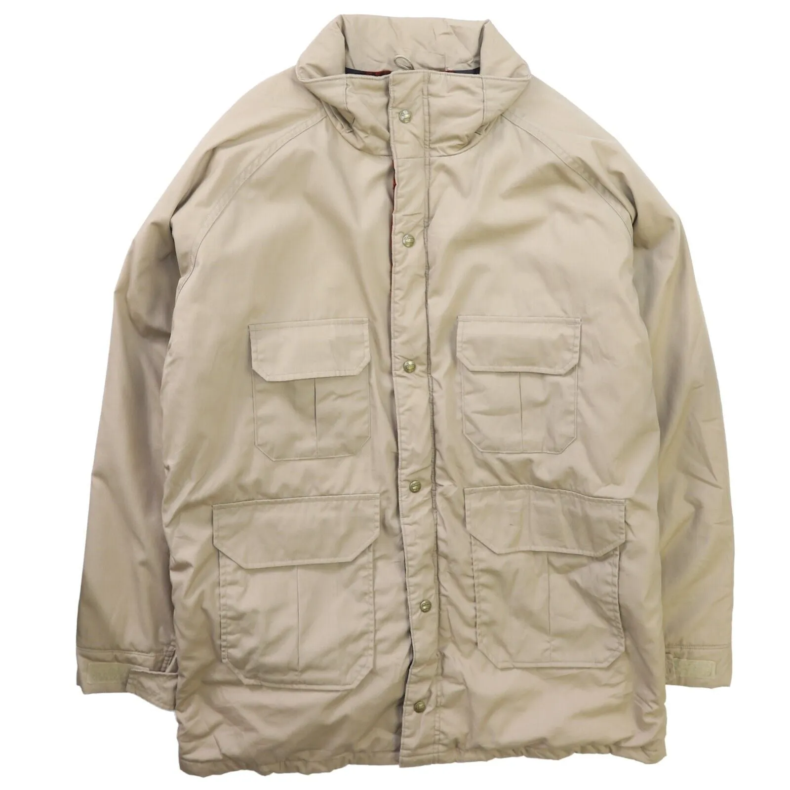 Vintage Woolrich Parka Coat Jacket Size Large Beige Wool Lined