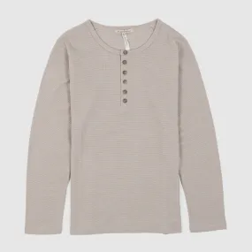 Vlas Blommes Ladies Long Sleeve Pique Cotton/ Kortijk Linen Henley