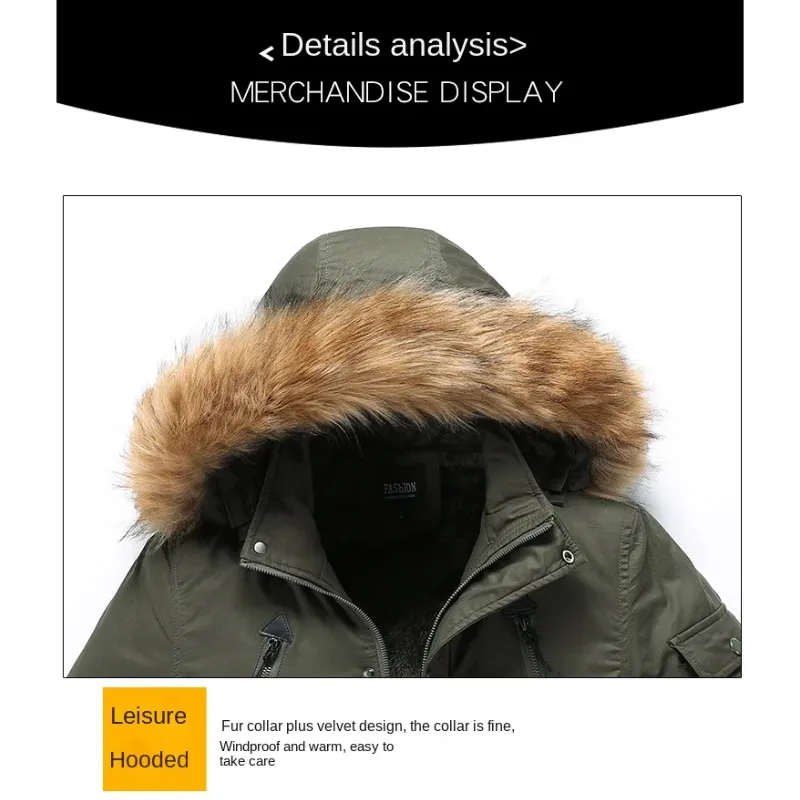 Vorster - Parka Winterjas Heren – Winddicht met Warme Voering en Afneembare Bontkraag