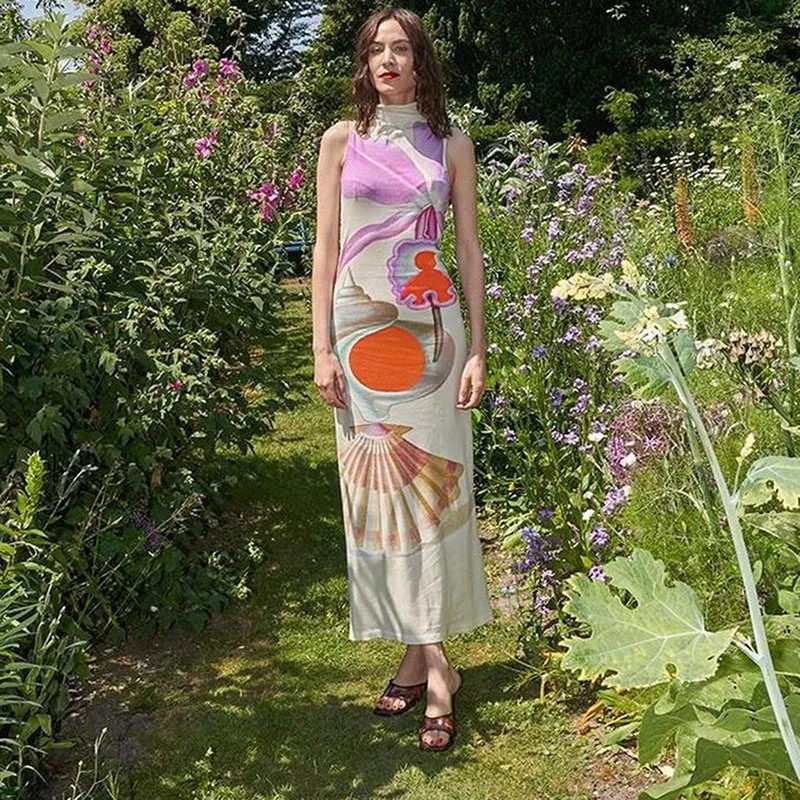 Vvsha Ave Printed Maxi Dress