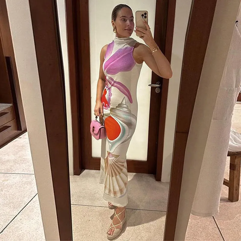 Vvsha Ave Printed Maxi Dress