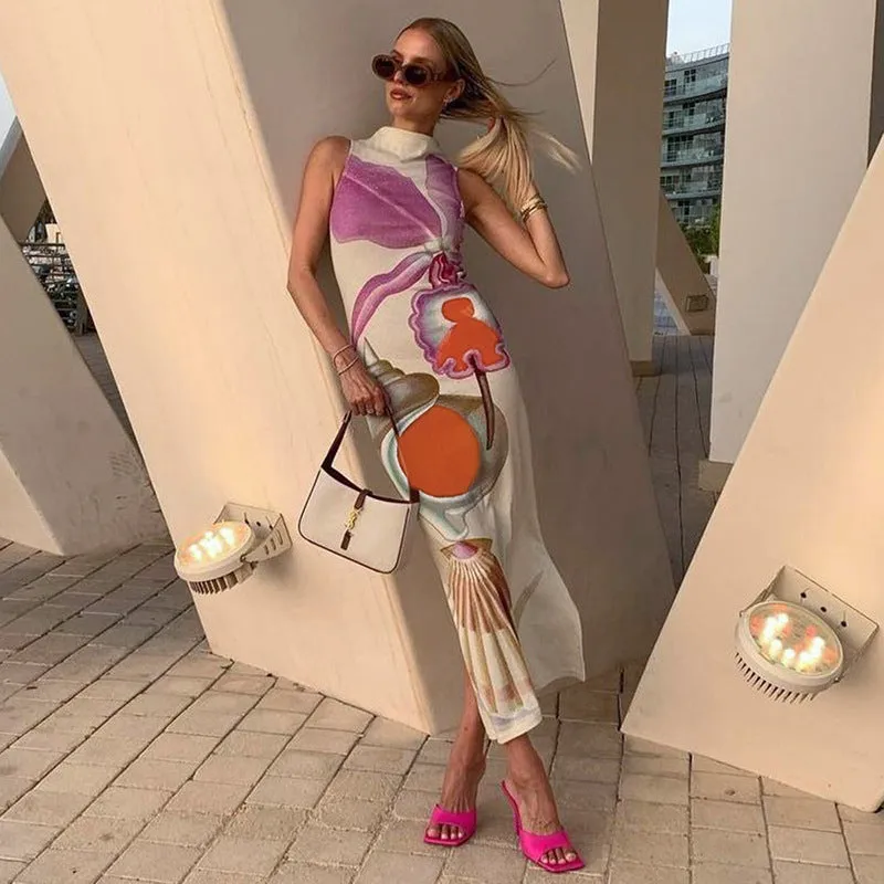 Vvsha Ave Printed Maxi Dress