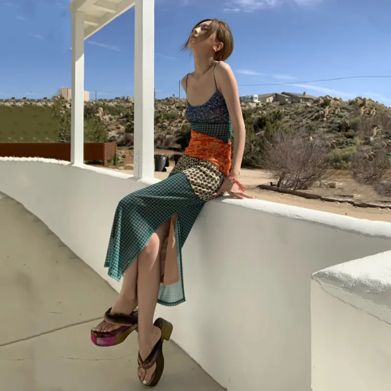 Vvsha Carson Patchwork Maxi Dress