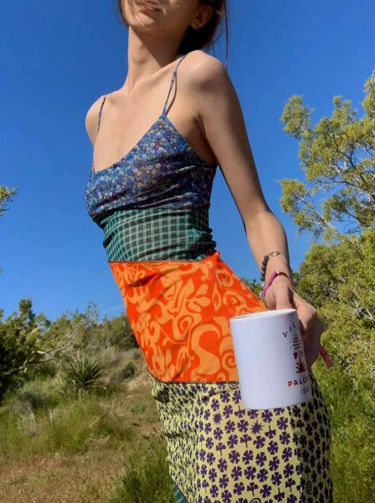 Vvsha Carson Patchwork Maxi Dress