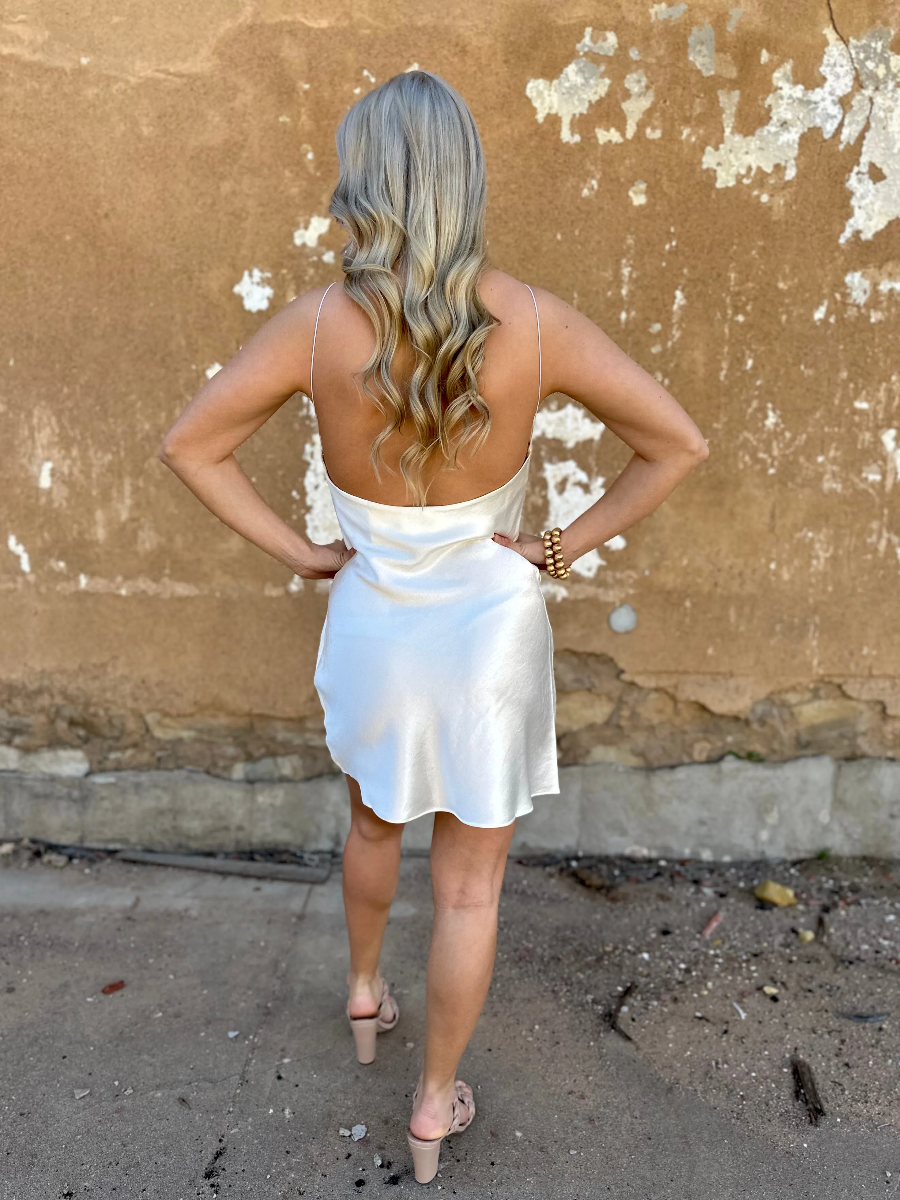 WHIP CREAM SLIP DRESS