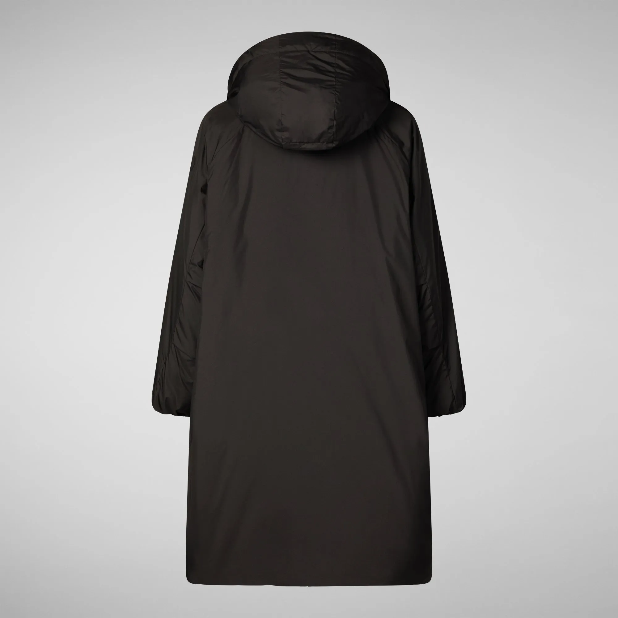 Woman's hooded coat Winona in brown black