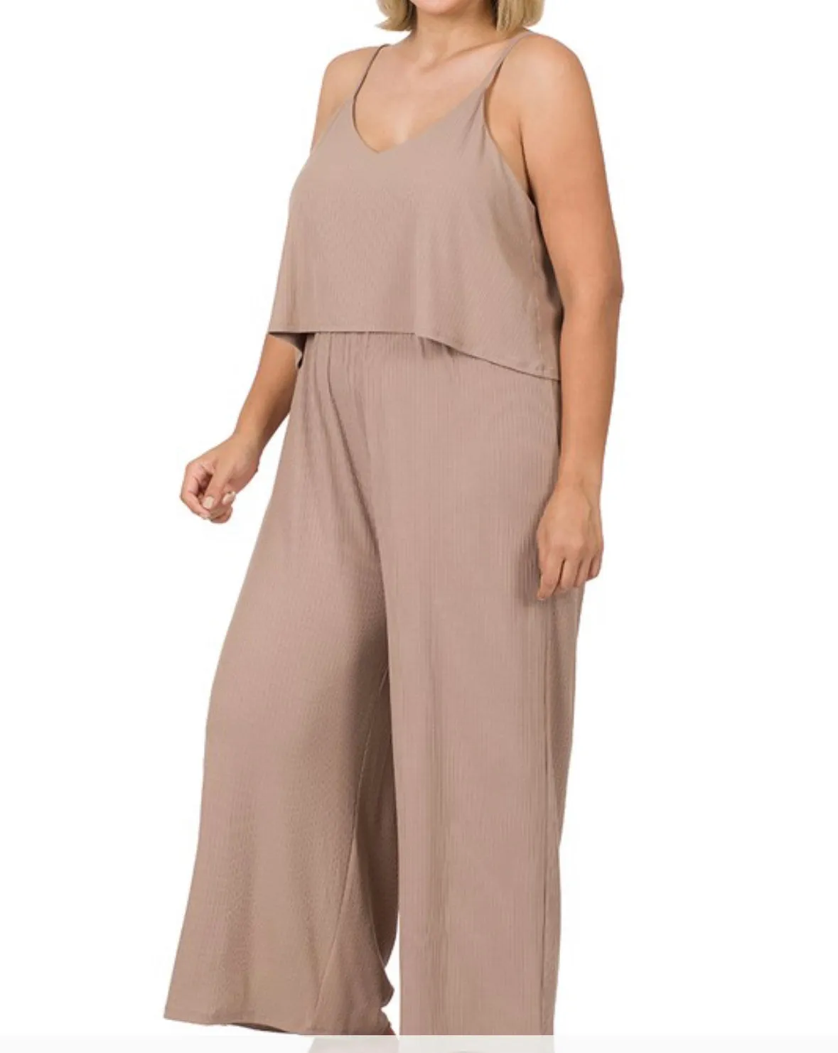 Women Plus Jumpsuit/Ash Mocha-RP8021