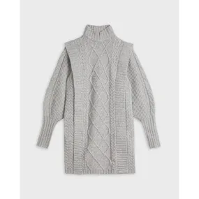 Women Wmd-Arriaa-Cable Sweater Dress - Mid-Grey