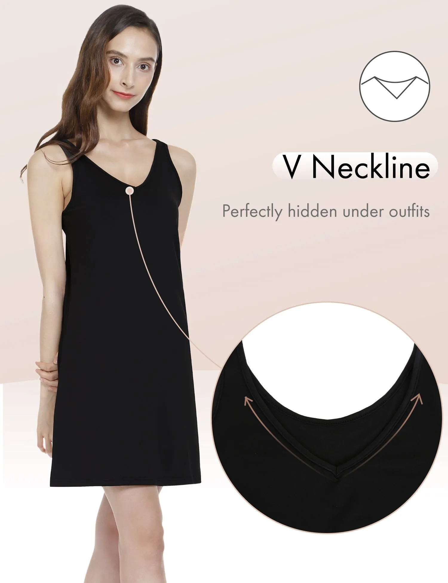 Womens Full Slip Tank Top Dress Slip Sleeveless Under Dress Wide Straps