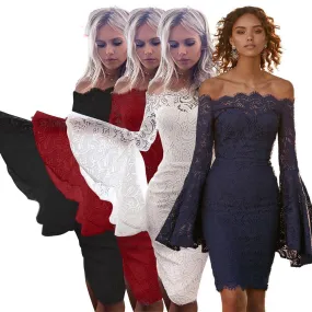 Women's Lace Dress Sexy Party Hip Nightclub Skirt, lioness-love