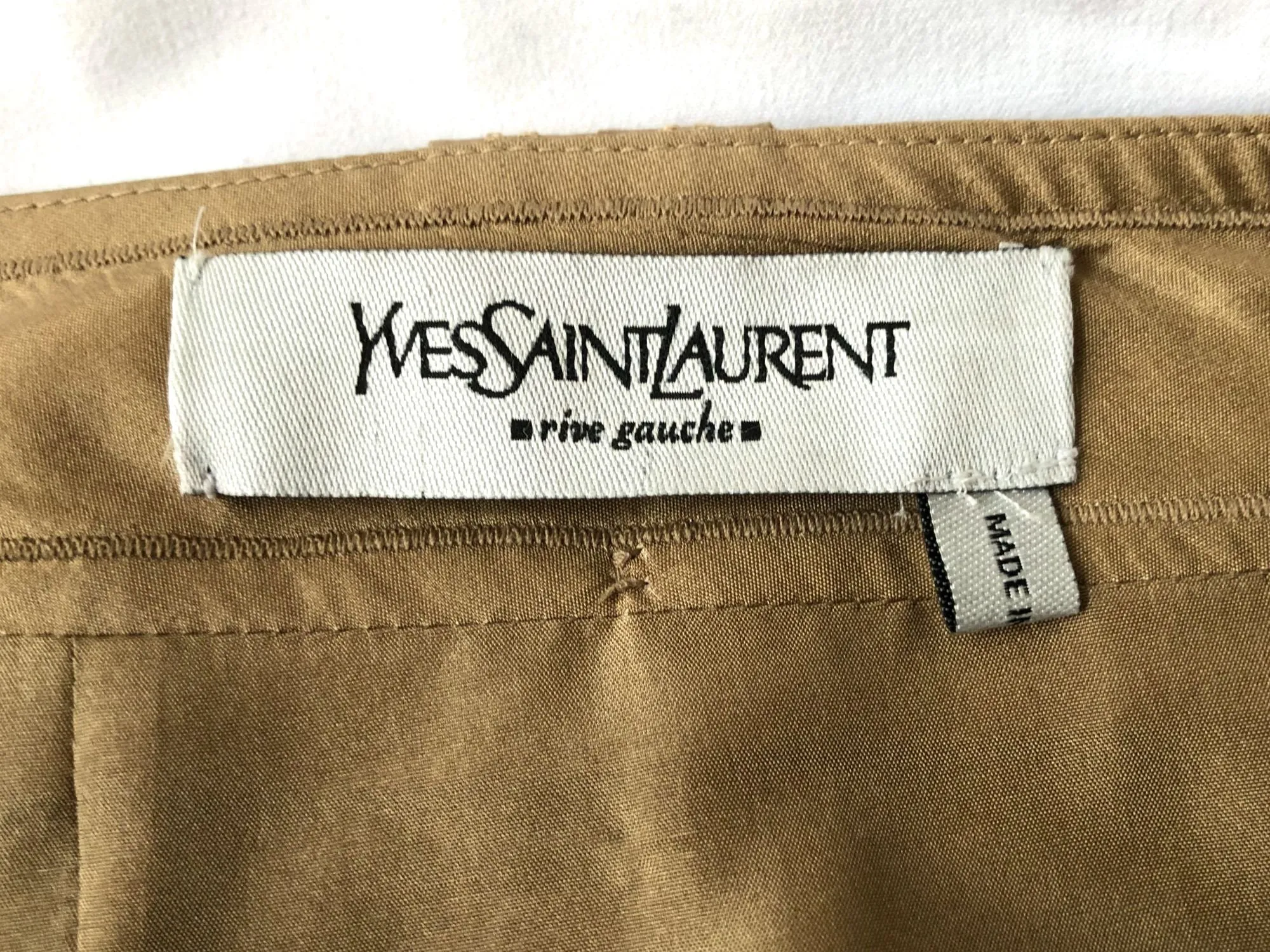 Yves Saint Laurent Authentic Size 4 Gold Silk Skirt