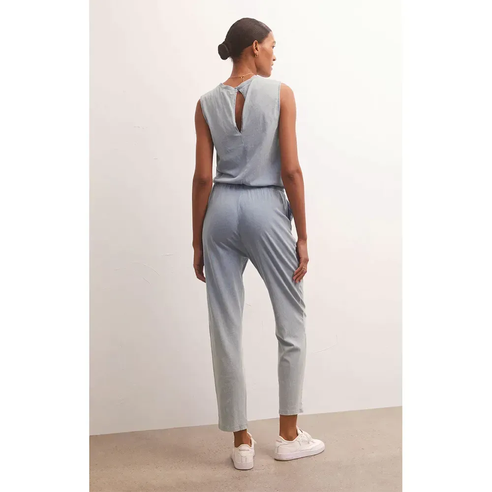 Z Supply Women's Rain Knit Denim Jumpsuit